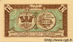 1 Franc FRANCE Regionalismus und verschiedenen Melun 1919 JP.080.08 SS to VZ