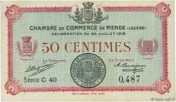 50 Centimes FRANCE regionalismo y varios Mende 1918 JP.081.05 MBC a EBC