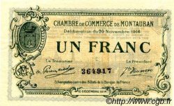 1 Franc FRANCE Regionalismus und verschiedenen Montauban 1914 JP.083.06 fST to ST