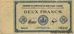 2 Francs FRANCE regionalism and various Montluçon, Gannat 1914 JP.084.03 F