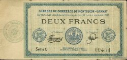 2 Francs FRANCE Regionalismus und verschiedenen Montluçon, Gannat 1914 JP.084.06 S