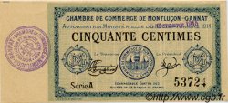 50 Centimes FRANCE regionalismo y varios Montluçon, Gannat 1915 JP.084.13 SC a FDC