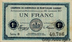 1 Franc FRANCE Regionalismus und verschiedenen Montluçon, Gannat 1916 JP.084.23 S