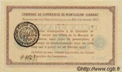 2 Francs FRANCE regionalismo y varios Montluçon, Gannat 1917 JP.084.33 SC a FDC