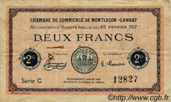 2 Francs FRANCE Regionalismus und verschiedenen Montluçon, Gannat 1917 JP.084.33 S