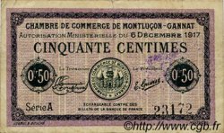 50 Centimes FRANCE Regionalismus und verschiedenen Montluçon, Gannat 1917 JP.084.35 S