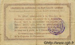 1 Franc FRANCE regionalism and miscellaneous Montluçon, Gannat 1917 JP.084.37 F