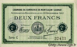 2 Francs FRANCE regionalismo y varios Montluçon, Gannat 1917 JP.084.39 MBC a EBC