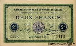 2 Francs FRANCE regionalismo e varie Montluçon, Gannat 1920 JP.084.54 BB to SPL
