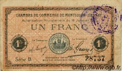 1 Franc FRANCE Regionalismus und verschiedenen Montluçon, Gannat 1921 JP.084.58 S