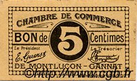 5 Centimes FRANCE Regionalismus und verschiedenen Montluçon, Gannat 1918 JP.084.72 SS to VZ