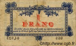 1 Franc FRANCE regionalismo y varios Montpellier 1915 JP.085.10 BC