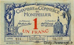 1 Franc FRANCE Regionalismus und verschiedenen Montpellier 1917 JP.085.18 SS to VZ