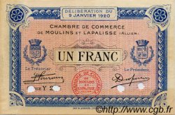 1 Franc Spécimen FRANCE regionalismo y varios Moulins et Lapalisse 1920 JP.086.21 MBC a EBC