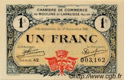 1 Franc FRANCE Regionalismus und verschiedenen Moulins et Lapalisse 1921 JP.086.24 fST to ST