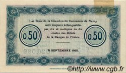 50 Centimes FRANCE regionalism and miscellaneous Nancy 1915 JP.087.01 VF - XF