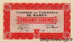 50 Centimes Annulé FRANCE regionalismo e varie Nancy 1915 JP.087.02 BB to SPL