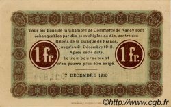 1 Franc FRANCE Regionalismus und verschiedenen Nancy 1915 JP.087.05 fST to ST
