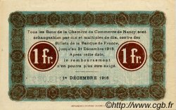 1 Franc FRANCE Regionalismus und verschiedenen Nancy 1916 JP.087.11 fST to ST