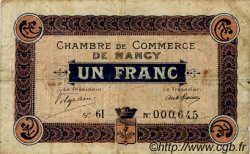 1 Franc FRANCE regionalism and miscellaneous Nancy 1917 JP.087.13 F