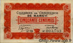 50 Centimes FRANCE Regionalismus und verschiedenen Nancy 1917 JP.087.14 SS to VZ