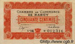 50 Centimes FRANCE régionalisme et divers Nancy 1918 JP.087.22 TTB à SUP