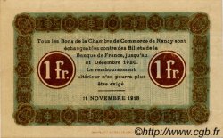 1 Franc FRANCE regionalism and various Nancy 1918 JP.087.23 VF - XF
