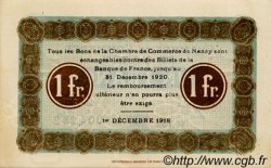 1 Franc FRANCE regionalism and miscellaneous Nancy 1918 JP.087.30 VF - XF