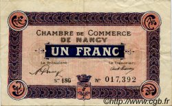 1 Franc FRANCE regionalism and various Nancy 1920 JP.087.39 VF - XF