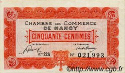 50 Centimes FRANCE regionalism and miscellaneous Nancy 1920 JP.087.40 VF - XF