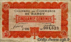 50 Centimes FRANCE régionalisme et divers Nancy 1920 JP.087.40 TB