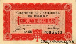 50 Centimes FRANCE regionalism and miscellaneous Nancy 1921 JP.087.46 AU+
