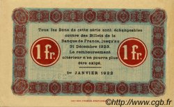1 Franc FRANCE regionalism and various Nancy 1922 JP.087.54 VF - XF