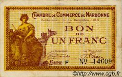 1 Franc FRANCE regionalism and miscellaneous Narbonne 1916 JP.089.11 VF - XF