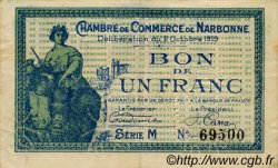 1 Franc FRANCE regionalism and various Narbonne 1919 JP.089.18 VF - XF
