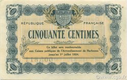 50 Centimes FRANCE regionalismo y varios Narbonne 1921 JP.089.19 SC a FDC