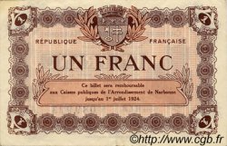 1 Franc FRANCE regionalism and various Narbonne 1921 JP.089.28 VF - XF