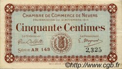 50 Centimes FRANCE regionalism and various Nevers 1915 JP.090.05 VF - XF
