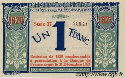 1 Franc FRANCE regionalismo e varie Nice 1917 JP.091.07 AU a FDC