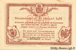 50 Centimes FRANCE regionalism and miscellaneous Niort 1916 JP.093.06 AU+