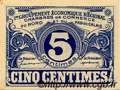 5 Centimes FRANCE regionalismo y varios Nord et Pas-De-Calais 1918 JP.094.01 MBC a EBC
