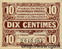 10 Centimes FRANCE regionalismo y varios Nord et Pas-De-Calais 1918 JP.094.02 SC a FDC