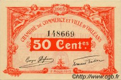 50 Centimes FRANCE regionalismo y varios Orléans 1915 JP.095.04 SC a FDC