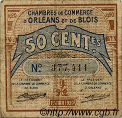 50 Centimes FRANCE régionalisme et divers Orléans et Blois 1920 JP.096.01 TB