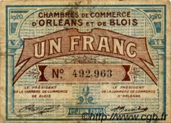 1 Franc FRANCE regionalism and miscellaneous Orléans et Blois 1920 JP.096.03 F