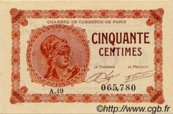50 Centimes FRANCE regionalismo y varios Paris 1920 JP.097.10 SC a FDC