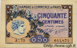 50 Centimes FRANCE regionalismo e varie Paris 1920 JP.097.31 AU a FDC