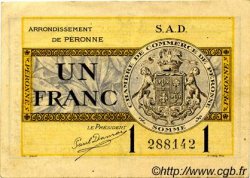 1 Franc FRANCE Regionalismus und verschiedenen Péronne 1921 JP.099.04 SS to VZ