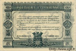 50 Centimes FRANCE regionalismo e varie Poitiers 1915 JP.101.01 BB to SPL