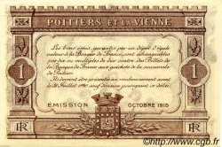 1 Franc FRANCE Regionalismus und verschiedenen Poitiers 1915 JP.101.03 fST to ST